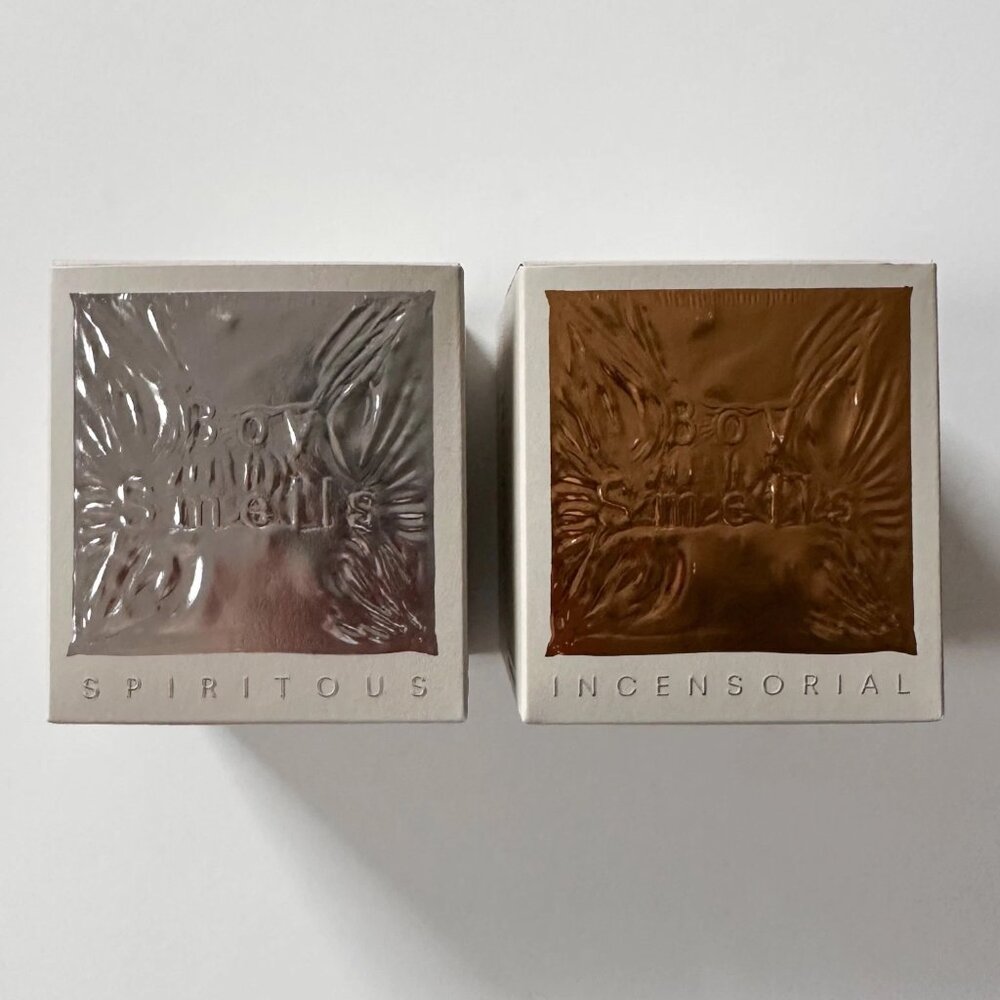 Boy Smells Spiritous & Incensorial Full-Size 8.5 oz Candles Set of 2 New in Box